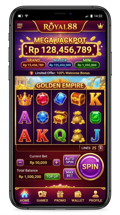 Tampilan antarmuka aplikasi royal88 yang intuitif.